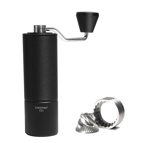 TIMEMORE Chestnut C2S Manual Coffee Grinder Stainless Steel S2C Conical Burr Coffee Grinder, Capacity 25g Hand Coffee Bean Grinder, Adjustable Grinder Setting, Double Bearing Positioning, Black