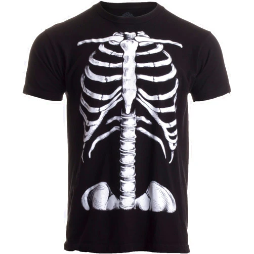 Ann Arbor T-shirt Co. Skeleton Rib Cage | Jumbo Print Novelty Halloween Costume Unisex T-Shirt-Adult