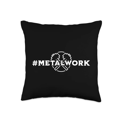Visit The Blacksmith # metalwork-Funny Blacksmith Throw Pillow, 16x16, Multicolor