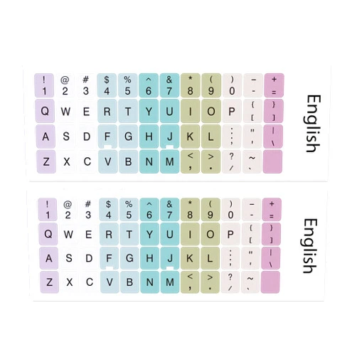 Boaulee 2pcs Universal English Alphabet Keyboard Stickers for Computers, Laptops, Notebooks, and Desktop Keyboards (Blue)