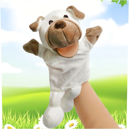 Easfan Puppy Hand Puppet Soft Animal Plush Toy with Movable Mouth Interactive Storytelling Cute Dog Toys Creativity and Imagination Christmas Birthday Gifts for Toddlers Kids,12.5''