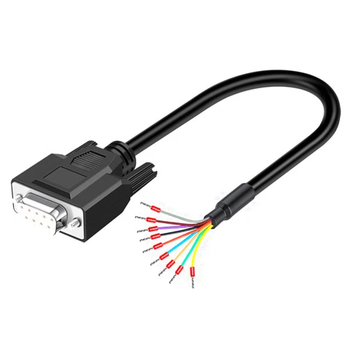 ANMBEST DB9 Female Solderless Breakout Connector with 5Ft 26AWG Replacement Cable, Plastic Shell RS232 D-SUB Serial to 9-Pin Port Terminal Female Adapter Connector Breakout Board