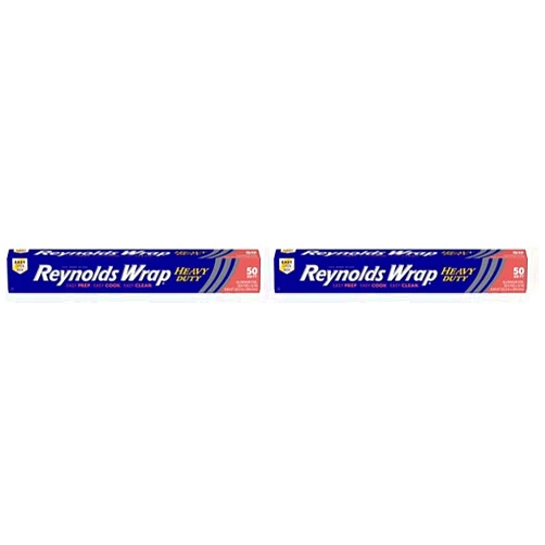 Reynolds Wrap Heavy Duty Aluminum Foil, 50 Square Feet (Packaging May Vary) (Pack of 2)