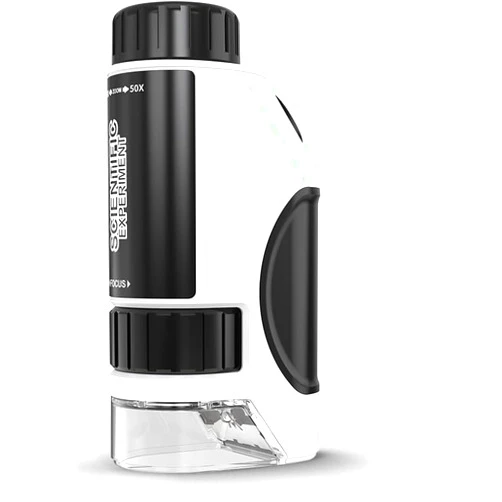HOPOLEWE Kids Microscope, Your Scientist Miniscope, Portable Handheld Mini Scope for Kids, 2025 Newly 50 to 300x Pocket Microscope, Toys for Kids, White/Black