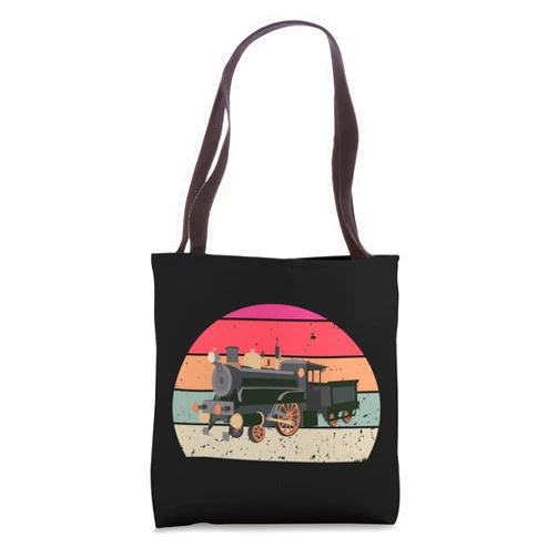 Retro Train Vintage Train Silhouette Coach Engineer Lover Tote Bag