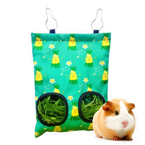 LELEVTXP Rabbit Hay Feeder Hanging Feeding Hay Guinea Pig Hay Feeder Storage for Bunny Chinchilla Hamster (2 Windows) (Corn-2 Holes)