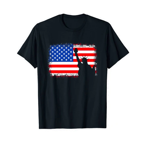 USA 4th of July Statue Of Liberty Statue Of Liberty American Patriotic 4th Of July USA Flag T-Shirt