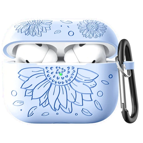 IMIVIO Compatible with Airpods Pro 2nd Generation Case USB C & Airpod Pro Case Cover, Sunflower Cute Silicone Engraved Skin Cover Compatible with Apple Airpods Pro 2nd/1st Case, Front LED Visible