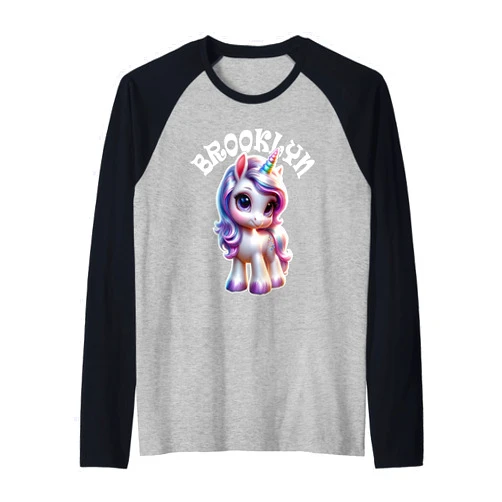 Awesome Brooklyn Designs for Girls Name Brooklyn Brooklyn Cute Unicorn Design for Girls Name Brooklyn Raglan Baseball Tee
