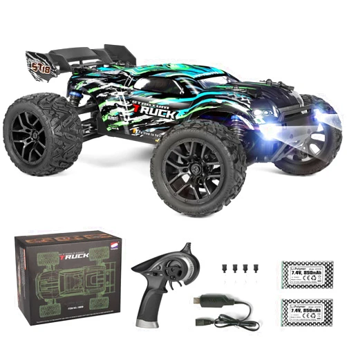 HAIBOXING RC Cars Hailstorm, 36+KM/H High Speed 4WD 1:18 Scale Waterproof Truggy Remote Control Off Road Monster Truck with Two Rechargeable Batteries, All Terrain Toys for Kids and Adult