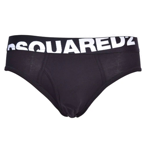 DSQUARED2 Angled Logo Low-Rise Men's Brief, Black/White