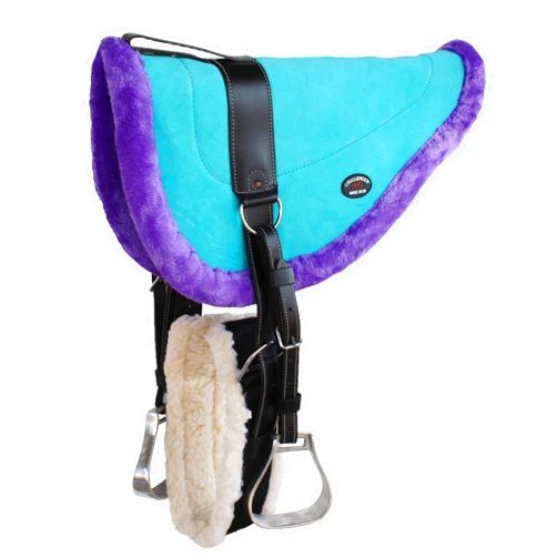 CHALLENGER Horse SADDLE PAD WESTERN BAREBACK Suede Leather Girth Stirrups 39171-174