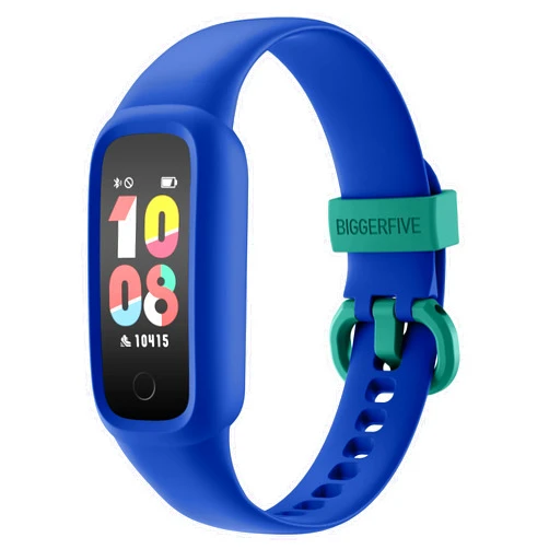 BIGGERFIVE Vigor 2 L Kids Fitness Tracker Watch for Boys Girls Ages 5-15, IP68 Waterproof, Activity Tracker, Pedometer, Heart Rate Sleep Monitor, Calorie Step Counter Watch, Blue