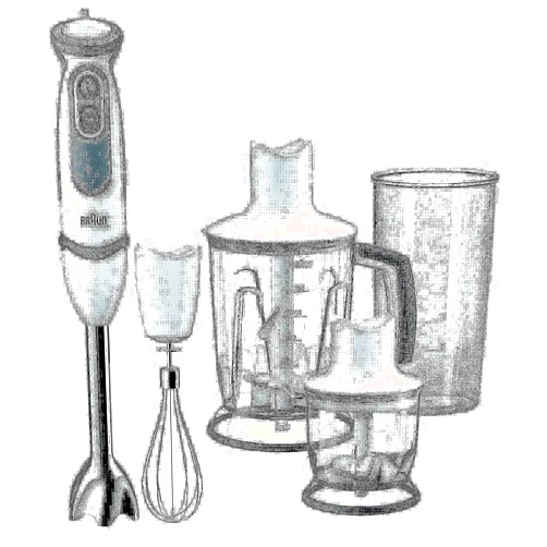Braun WH Multiquick 5 Vario Hand Blender w/Chopper, 220V (Not for USA-European Cord), Black