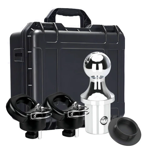 Manymiba 60618 Puck System Gooseneck Hitch Kit with Box, for 2013-2023 Dodge RAM 2500 3500, 2-5/16 Inch Gooseneck Ball for Truck Bed with 2 Gooseneck Safety Chain Anchors 30000 lbs GTW/ 7500 lbs VTW