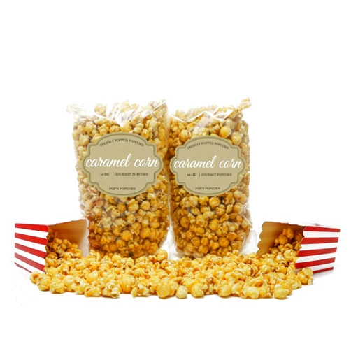 Pop'N Popcorn Pop’N Popcorn Caramel Korn - 64 oz Sweet Caramelized Flavored Pop Corn for Baseball Game Snacks, Movie Night or House Party