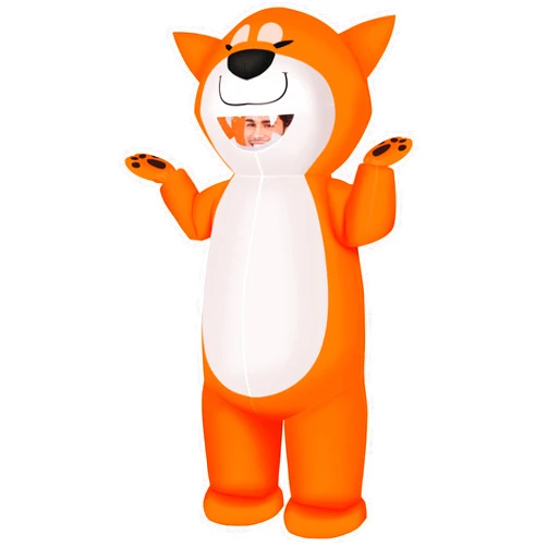 M MH ZONE Inflatable Dog Costume for Adults & KidsFunny Cosplay Blow Up Suit for Halloween Party