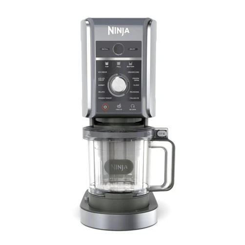 Ninja NC501 CREAMi Deluxe 11-in-1 Ice Cream & Frozen Treat Maker with 2 XL Family Size Pint Containers, Silver (Renewed)