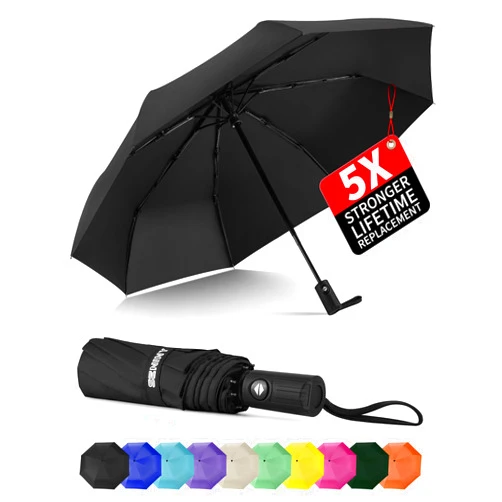 Seniny Windproof Travel Umbrella, Automatic Umbrellas for Rain, Portable & Compact Umbrella for Backpack, Strong UV Umbrella for Protection, Folding Small Umbrella for Car, Sun Umbrella for Walking