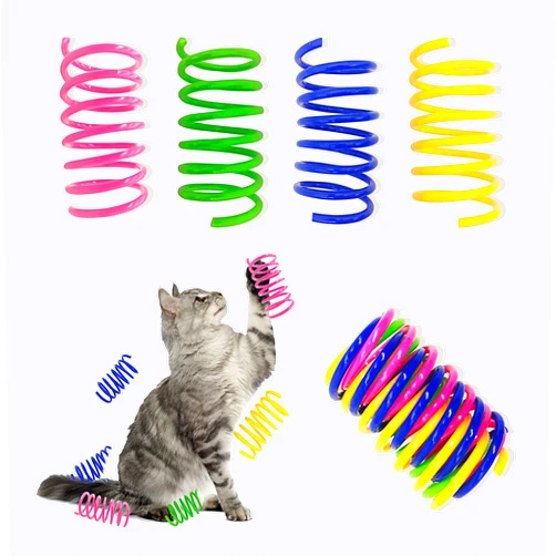AGYM Cat Toys, 60 Pack Cat Spring Toys for Indoor Cats, Colorful & Durable Plastic Spring Coils Attract Cats to Swat, Bite, Hunt, Interactive Toys for Cats and Kittens
