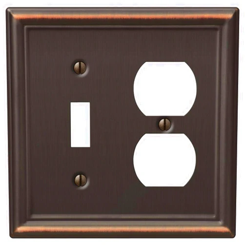 Amerelle 149TDDB Chelsea Wallplate, 1 Toggle/1 Duplex, Aged Bronze