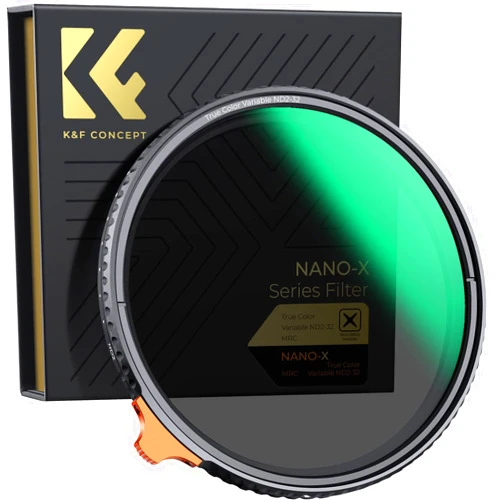 K&F Concept 52mm True Color Variable ND2-32 (1-5 Stops) ND Lens Filter, Adjustable Neutral Density Filter with 28 Multi-Layer Coatings for Camera Lens