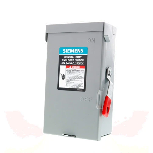 SIEMENS 3P 60A 240V General Duty Safety Switch Indoor, Non-Fusible