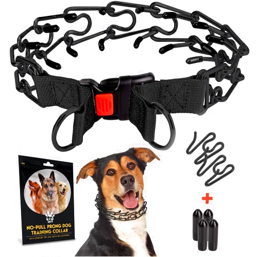 PET JETT Adjustable No Pull Dog Traning Collar with Buckle for Small Medium Large Dogs (Packed with Extra Links)