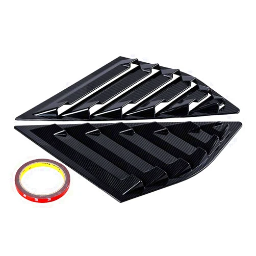 Astra Depot USA Compatible with Ford Focus SE SEL ST RS MK3 Hatchback 2PCS Rear Window Quarter Side Vent Window Louvers Scoop Cover (Carbon Fiber Painted)