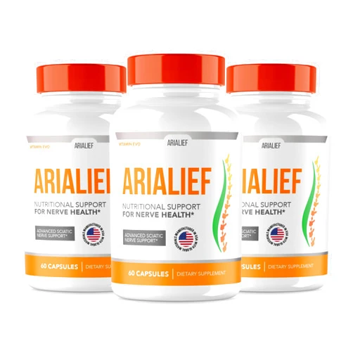 Vitamin Evo (3 PACK) Arialief Sciatica Nerve Support, Arialeaf Advanced Nerve Health, Arialeaf Prime Palm Sciatica, Aria Leaf Primepalm Aria Lief, Nerve Relief Supplement Sciatic Soothing (180 Capsules )
