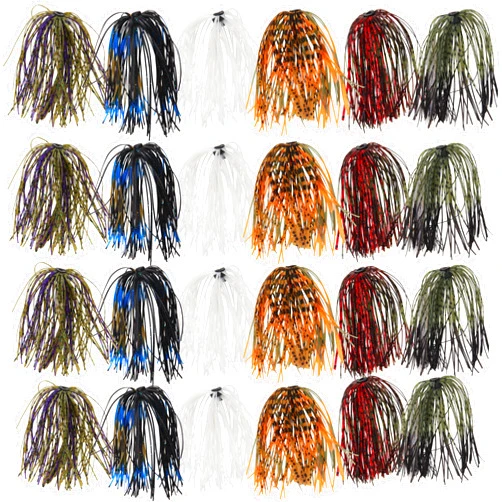 AGOOL Silicone Spinnerbait Skirts Replacement DIY Fishing Jig Lures 50 Strands Rubber Skirts for Spinnerbaits Buzzbaits Spoon Blade Squid Jig Replacement