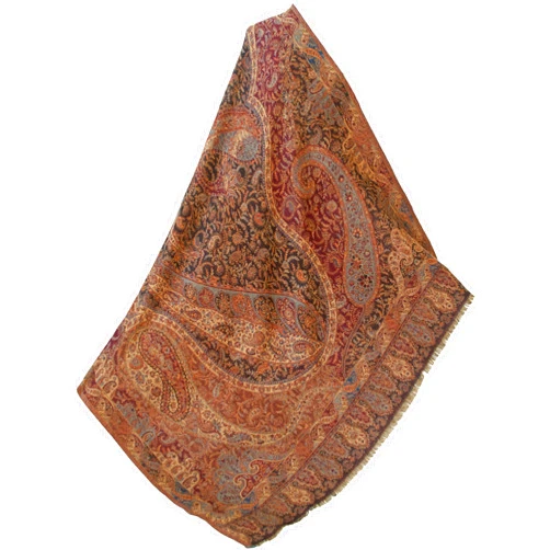 HERITAGE STORE Heritage Trading Black Red Detailed Large Kani Jamavar Shawl Paisley Reversible Pashmina 80x40 inch, Black, Red Champagne, Light Blue, Brown