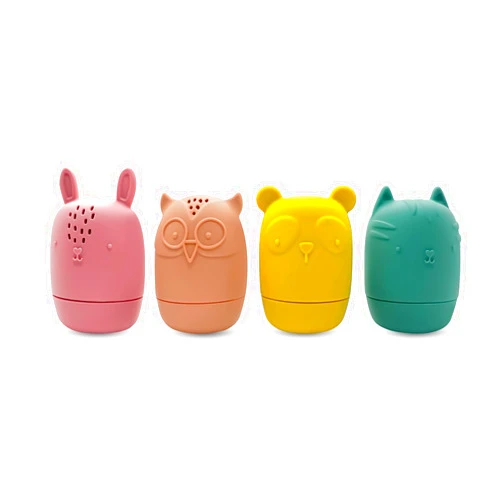 LITTLE RAWR Silicone Bath Toys for Kids Ages 1-3 | Mold Free Bath Toys for Infants Toddlers | Eco-Friendly Animal Squirts Bathtub Toys | 1 Year Old Bath Shower Toys for Boys Girls