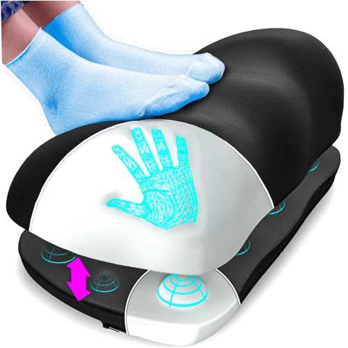 Everlasting Comfort Adjustable Cloud Foot Rest for Under Desk at Work with Pressure Point Nodes - Ergonomic Memory Foam Office Foot Stool & Desk Footrest for Gaming & Home Office, Supports Posture