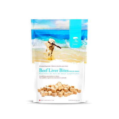 Caledon Farms Freeze Dried Beef Liver Bites Dog Treats, 150 Grams/5.3OZ