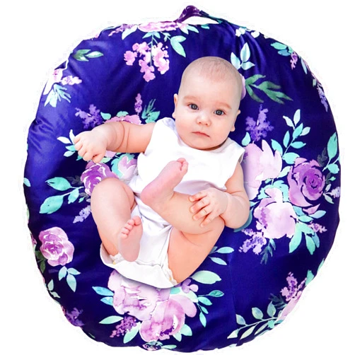 TANOFAR Flower Newborn Lounger Cover, Lounger Cover Purple, Lounger Cover Girl, Reusable Lounger Removable Slipcover for Newborn, Snugly Fit Baby Infant Lounger, Purple Floral（Lounger Not Include）