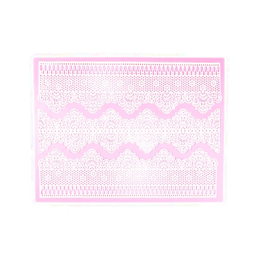 FYZ Brothers Embossing Lace Fondant Molds, Multi Circle Flowers Lace Mat Wedding Cake Decoration Tool, Silicone Lace Mat Mold for Cakes