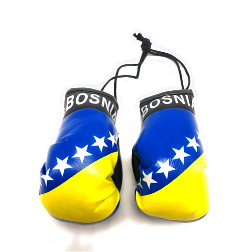 ZEYUMEE Red Hat Ent Hanging Car Mirror Mini Boxing Gloves (Bosnia)