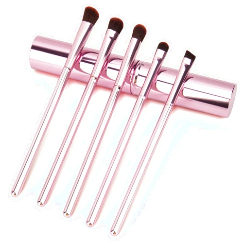 Mature MAKA Brush PRC Upgrade 5pcs Eye Makeup Brushes Set, Portable Travel Eyeshadow Brush, Eyebrow Nose Eyeliner Blending Eye shadow Make up Brush(pink).