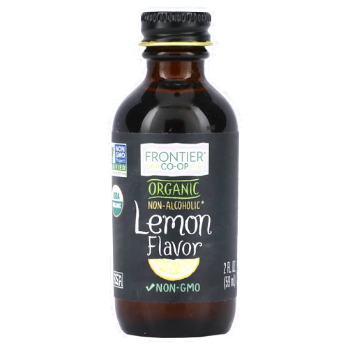 Frontier Co-op Organic Lemon Flavor, 2 Ounce Glass Jar, Tart Citrus Flavor for Desserts, Smoothies, Tea, and More