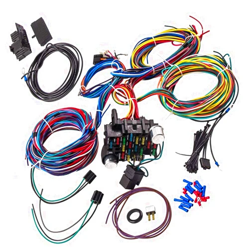 Auto Parts Prodigy Universal Wiring Harness Kit 21 Circuit Long Wires Standard for Chevy Mopar Hotrods Ratrods Ford Chrysler Universal Automotive Wiring