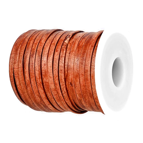 GENIQUE 3mm Leather lace, leather string cord, leather strips for crafts, 20 Metre for Necklace, Bracelets, Jewellery, shoe laces, DIY hobby Projects, leather cording (3mm Saddle Brown Distressed)