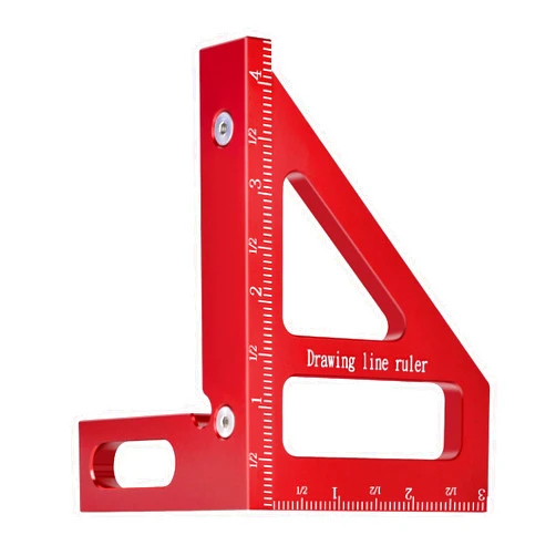 Aleric Imperial 3D Multi Angle Measuring Ruler, High Precision 45/90 Degree Woodworking Square Protractor Aluminum Alloy Miter Triangle Ruler Measuring Tools for Engineer Carpenters, Wood Working Tool