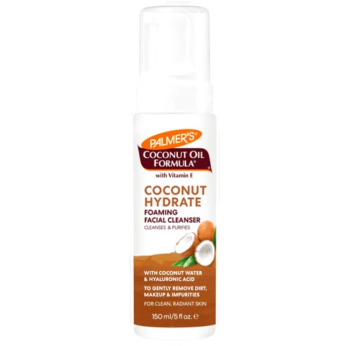 Palmer's Coconut Oil Formula Coconut Hydrate Foaming Facial Cleanser, 5 Fl Oz, Face Wash with Coconut Water, Hyaluronic Acid & Vitamin E, Gentle Cleansing, Purifying & Moisturizing Skin Care