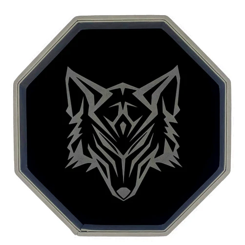 Luck Lab 11.5 Inch Dice Tray – Black and Grey - Big Octagonal Dice Tray with Luxurious Rolling Area for RPG Table Top Gaming Like D&D - Wolf Design