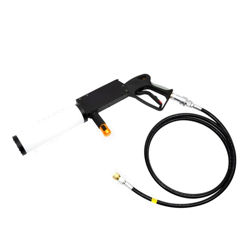 Rosyouth Smoke Machine Handheld CO2 Fog Machine, Fog Machine with 3 Colorful LED Lights Effect, Jet Machine w/ 10.14in Hose, DJ Effects Smoke Machine for Concert Party Bar Club