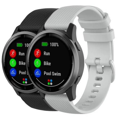 Nacorulu Band Compatible With Garmin vivoactive 4 Bands,22mm Soft Silicone Replacement Band for Garmin Venu 3 / Galaxy Watch 3 45MM / Gear S3 Classic Frontier (2Pack)