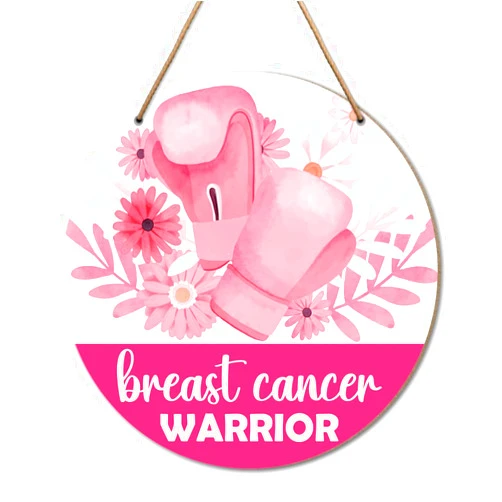 Yousheager Breast Cancer Warrior Gift for Woman, Breast Cancer Warrior Gift for Woman, Breast Cancer Awareness Gifts, Breast Cancer Survivor Fighter Support Decor Sign