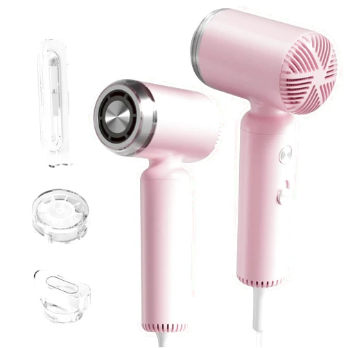 Webeauty Hair Dryer, [Super Mini] Ionic High-Speed Blow Dryer 110V Travel 200 Million Negative Ions, 110,000RPM Brushless Motor for Home Salon Fast Drying Portable Lightweight, Pink
