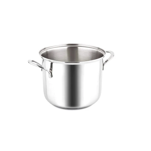 Barazzoni 267101022 Two-Handled Pot, Stainless Steel, Diameter: 8.7 x Height: 7.1 inches (22 x 18 cm), Stock Pot DOLCE VITA